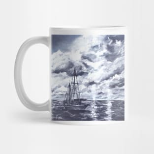 sail boat oil painting art print Mug